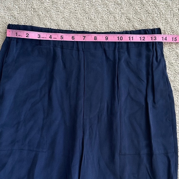 XiRENA 100% Silk Mercer Straight Leg Pant Navy Blue Small NWT Luxury Lightweight - Picture 12 of 14